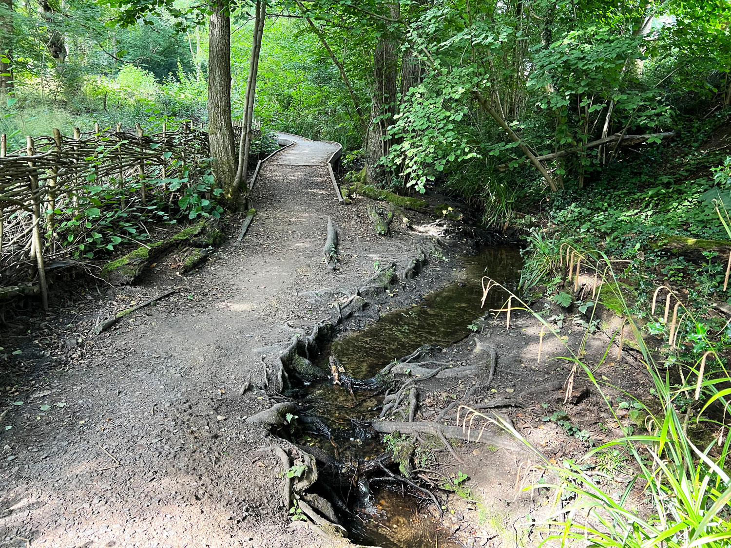Source of the River Blackwater at Rowhill Nature Reserve in Aldershot, Blackwater Valley Path Section 1 in Hampshire