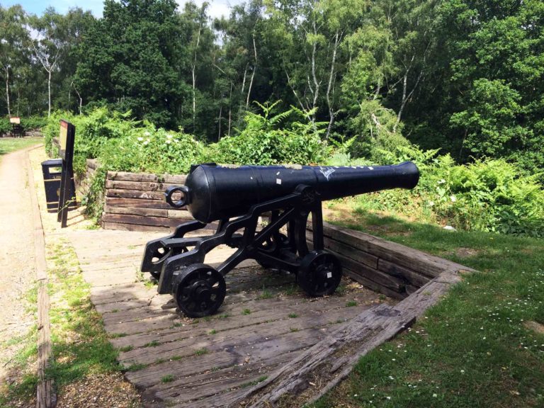 Canon at the Redan Hill Fortifications, Aldershot, Hampshire