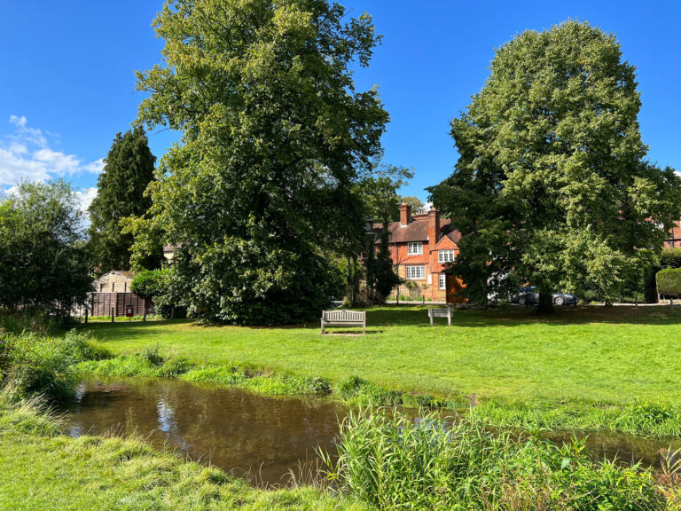 Abinger Hammer Cricket Ground Play Area, River Tillingbourne Paddling at Abinger Hammer, Surrey Hills