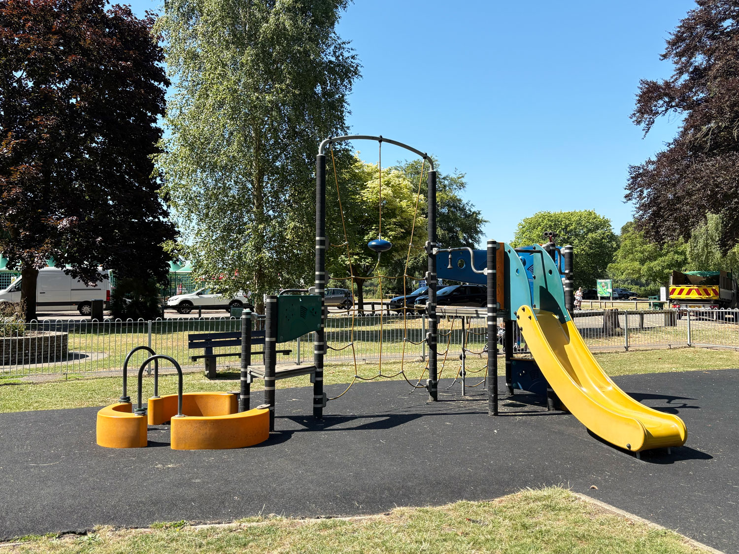 Play by the Thames at Runnymede Pleasure Grounds Play Area Runnymede Pleasure Grounds Play Area at Runnymede Pleasure Grounds, Old Windsor, Surrey