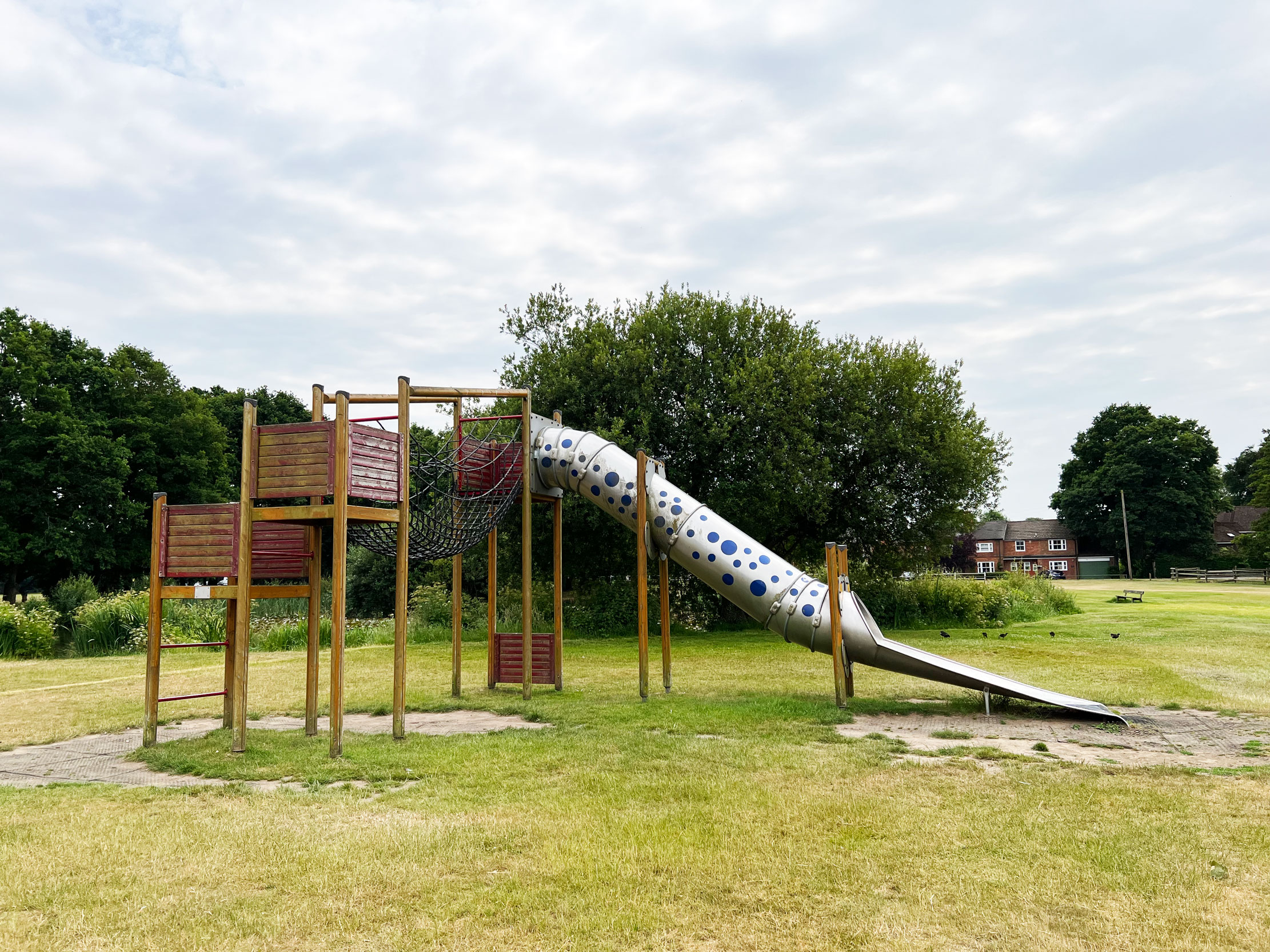 Tame the Tube Slide at Yateley Green Play Area, Yateley Yateley Green and Yateley Green Play Area in Yateley, Hampshire