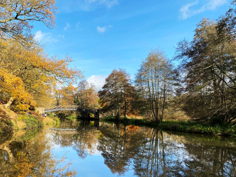 River Wey Navigations at St Catherine's Hill in Guildford, Surrey